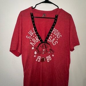 Red Arkansas Graphic T-Shirt